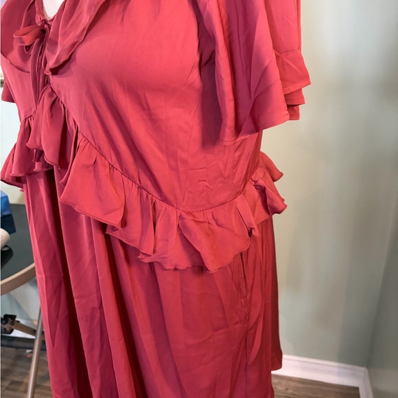 155. Old Navy Ruffled burnt orange dress - Picture 3 of 7